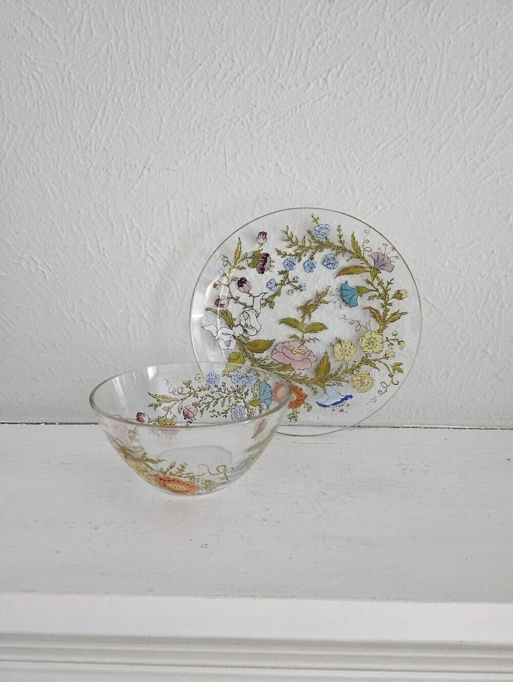 Vintage Dorothy C. Thorpe California Wildflowers Saucer Plate And Bowl Set